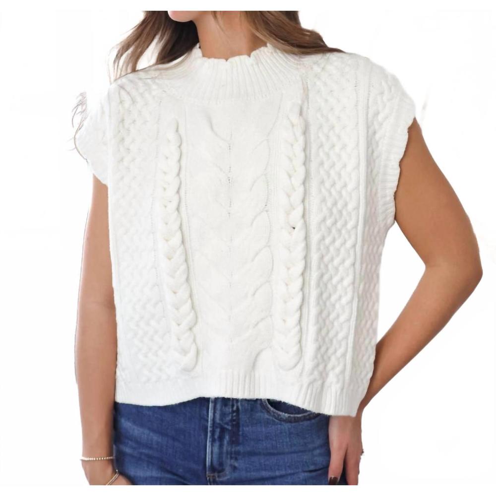 NEW DELUC elm knitted vest in ecru
